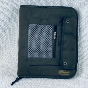Pen-Tab Pro Platinum Zippered Binder Olive Green 3-Ring Organizer Case *READ*